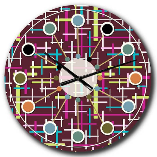 Designart 'Retro Abstract Design Xiv Mid-Century Modern Wall Clock